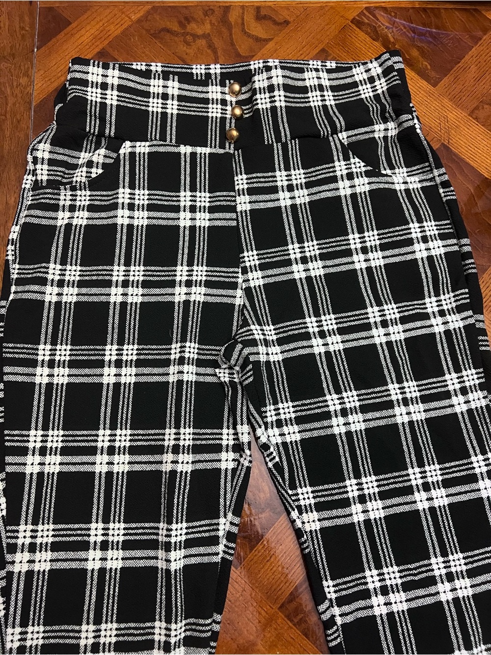 Black and White Plaid Women’s Pants